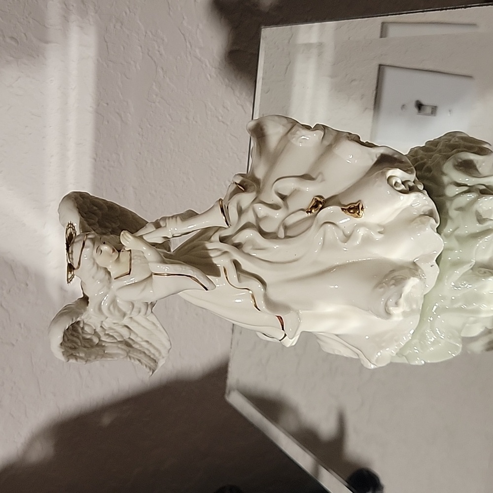 Vintage Palm Tree Angel Music Box